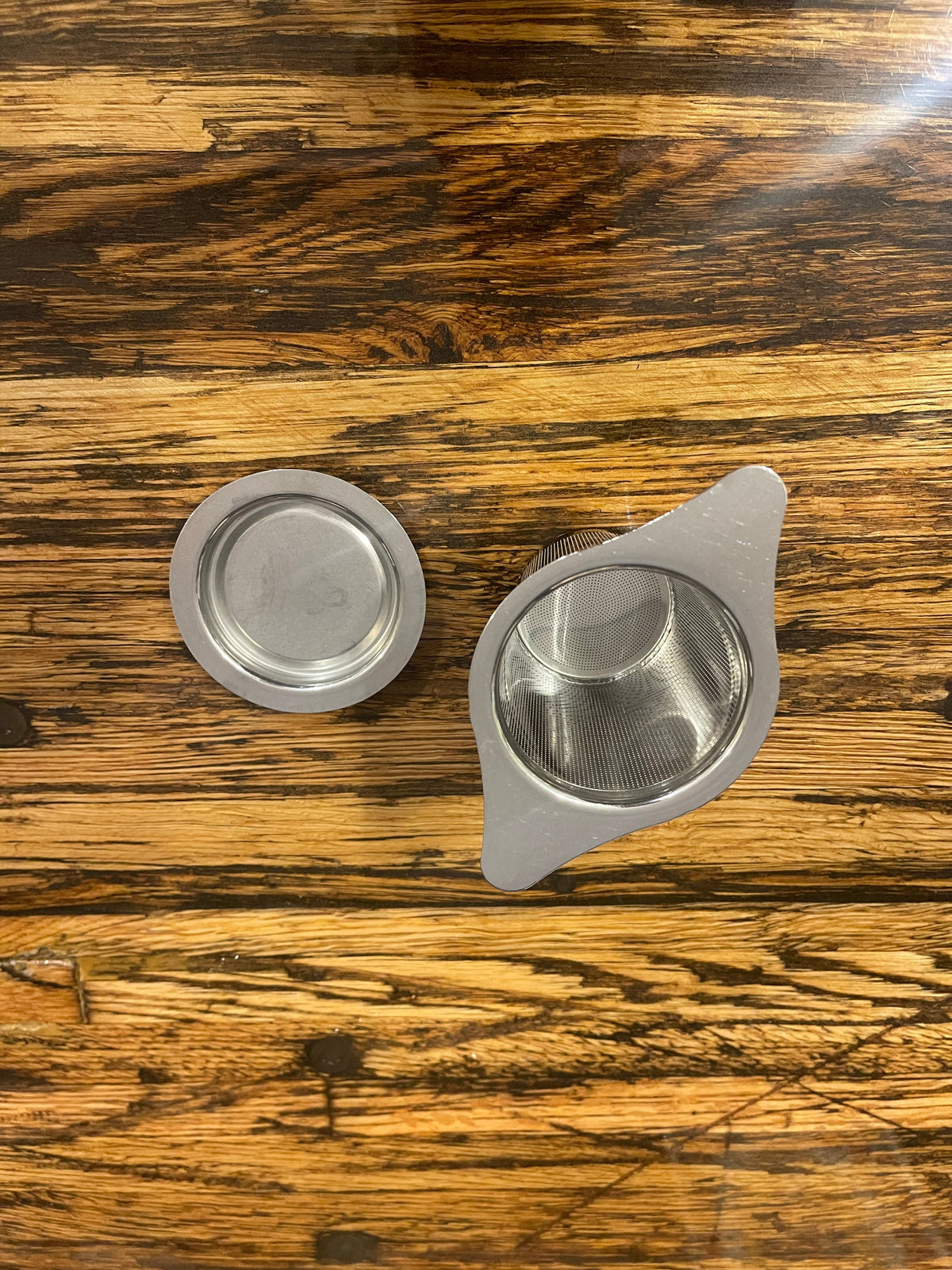 OTB Refills tea strainer and infuser cup with stainless steel mesh for brewing loose leaf tea.