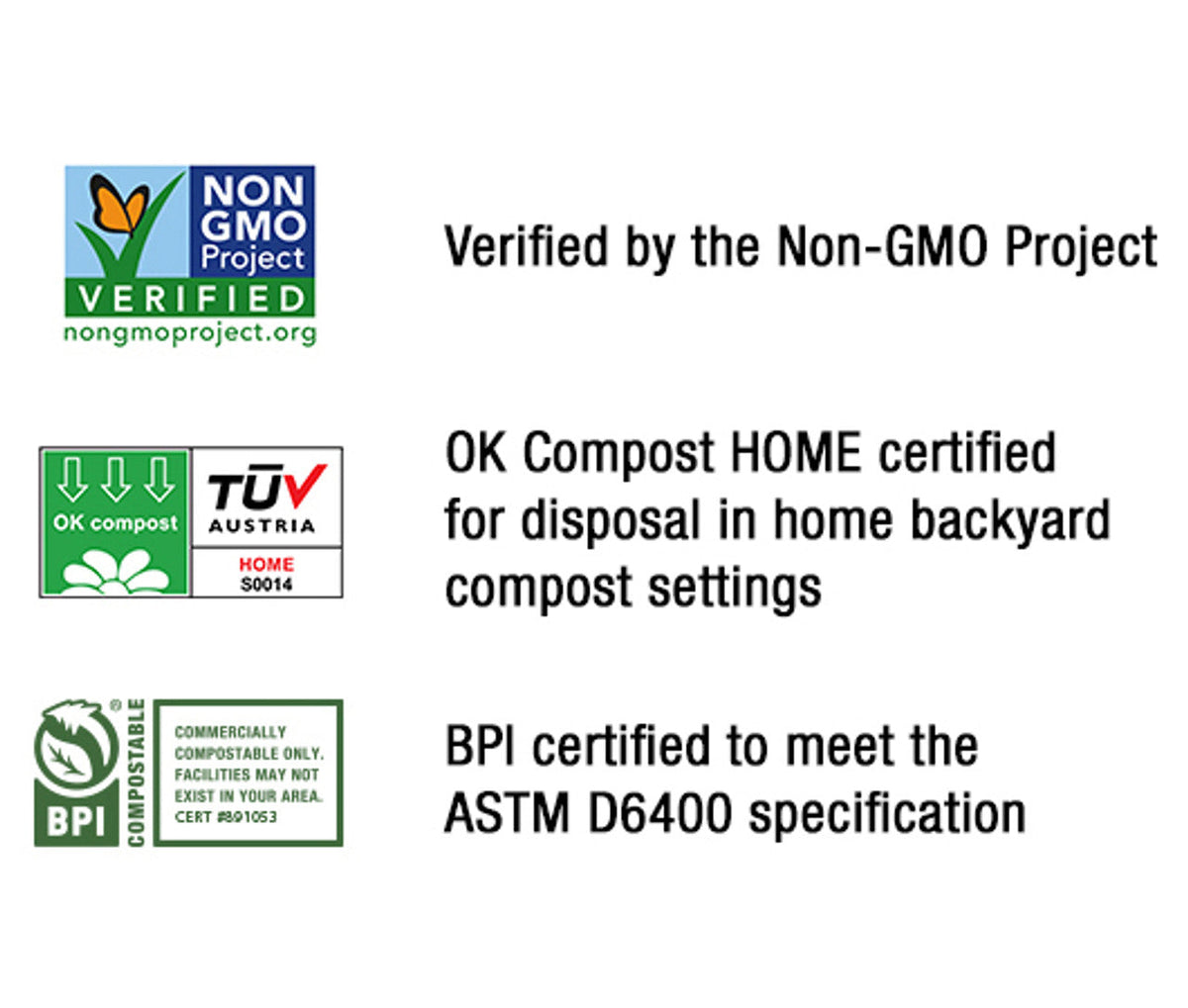 BioBag compostable 3-gallon food scrap bags in a box of 48, biodegradable waste disposal bags for kitchen composting