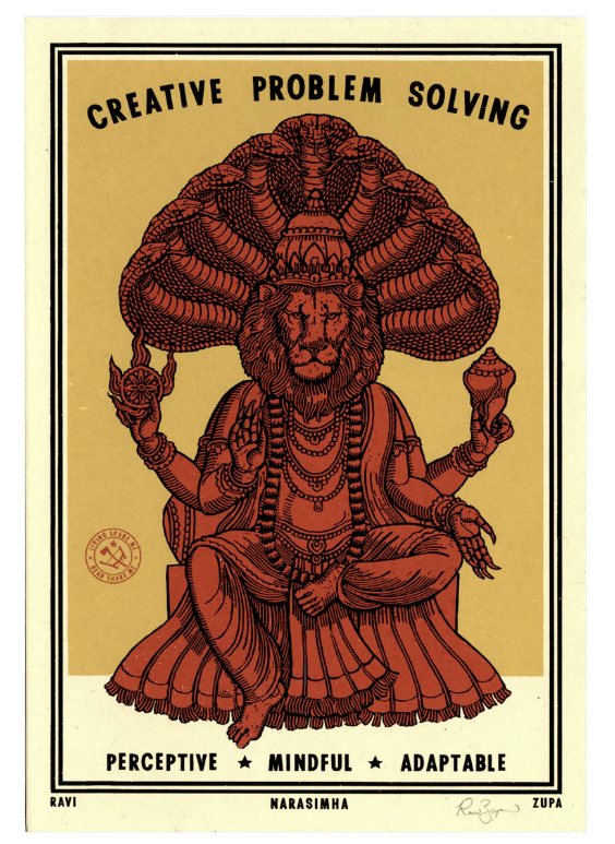 Small 5x7 inch print titled "Creative Problem Solving" by Ravi Zupa Art, featuring abstract colorful artwork.