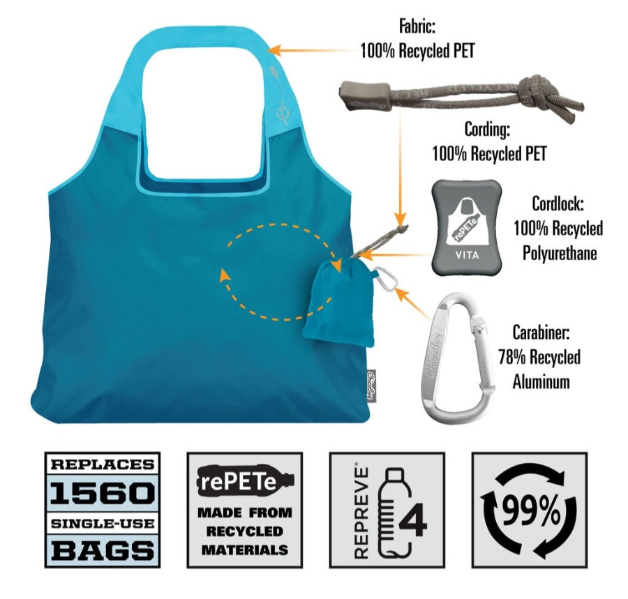 VITA rePETe Shoulder Tote Bag, ChicoBag - Off the Bottle Refill Shop
