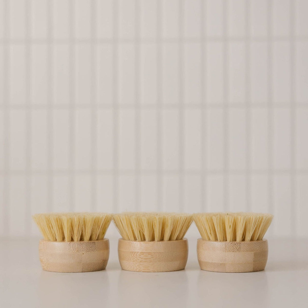 Three replacement brush heads for Forever Brush by Nellie's, shown in a clean, close-up view.