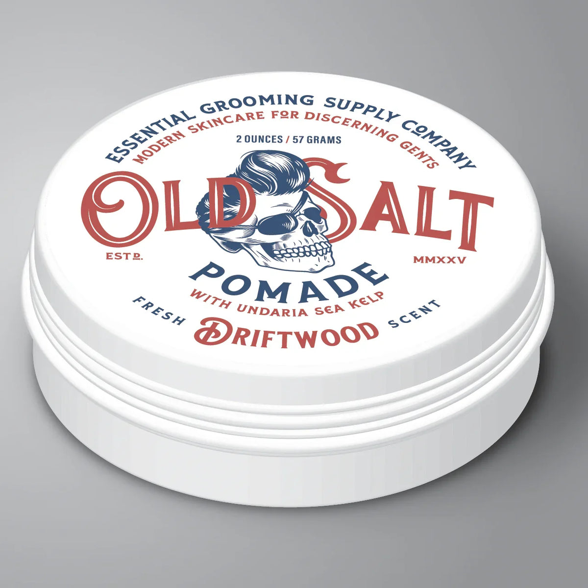Dollop of Spinster Sisters Old Salt Pomade showing its creamy texture in a jar, ideal for classic hair styling.