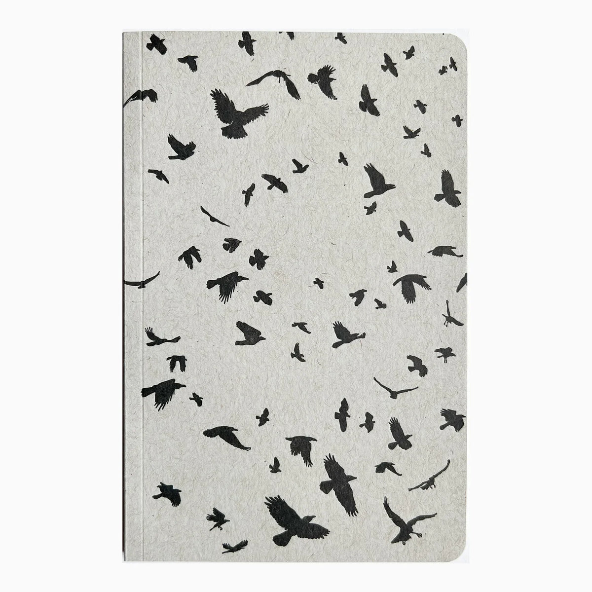 Blackbird Letterpress large notebook with black cover and textured paper, featuring the brand's elegant letterpress design.
