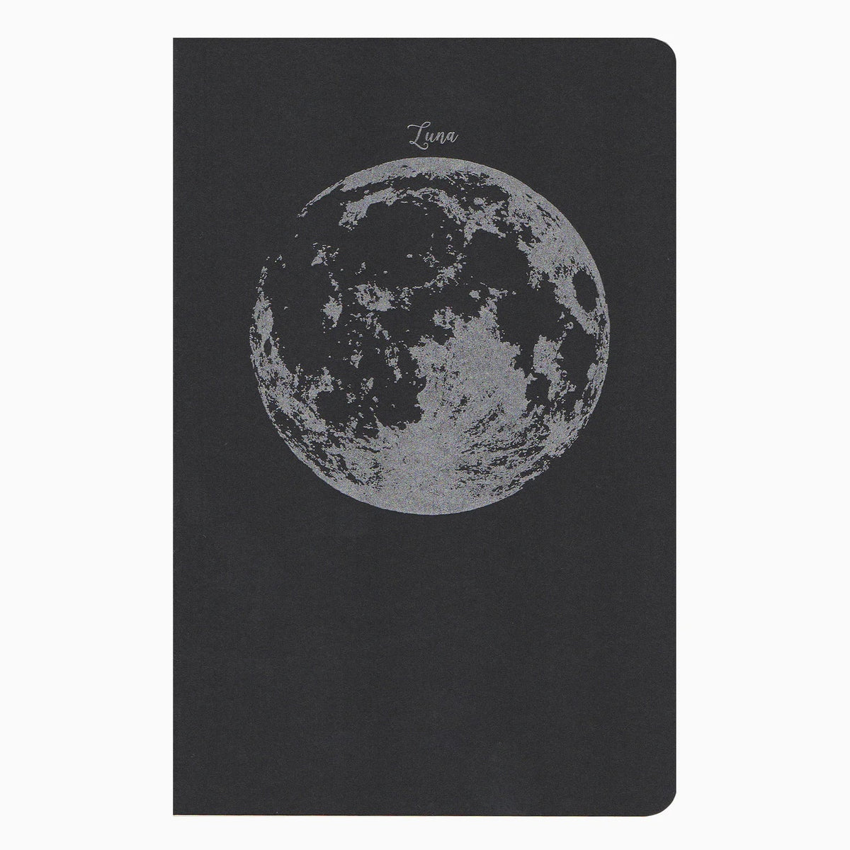 Blackbird Letterpress large notebook with black cover and textured paper, featuring elegant letterpress branding on the front.