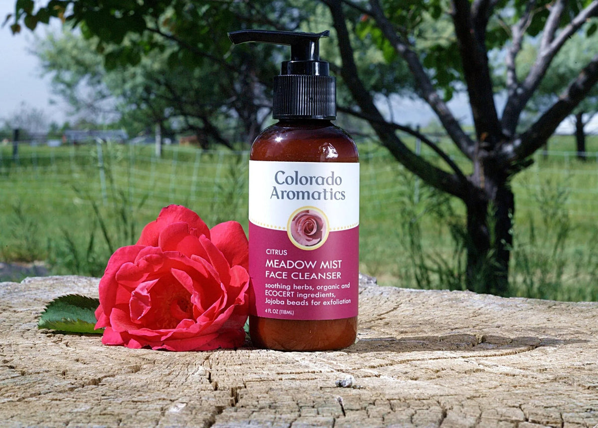 Colorado Aromatics MMF Meadow Mist Face Cleanser refill bottle with label and pump for skincare use.