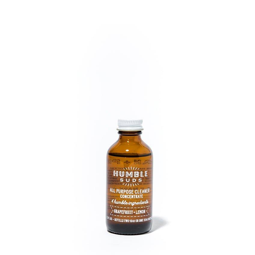 Humble Suds cleaning concentrate 2oz refill bottle, eco-friendly cleaning product with natural ingredients and eco-conscious packaging