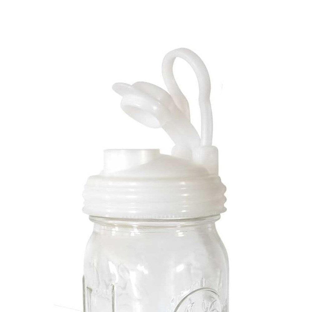 ReCap Mason Jar pour spout lid with easy-pour design, fits standard mason jars for convenient liquid dispensing.