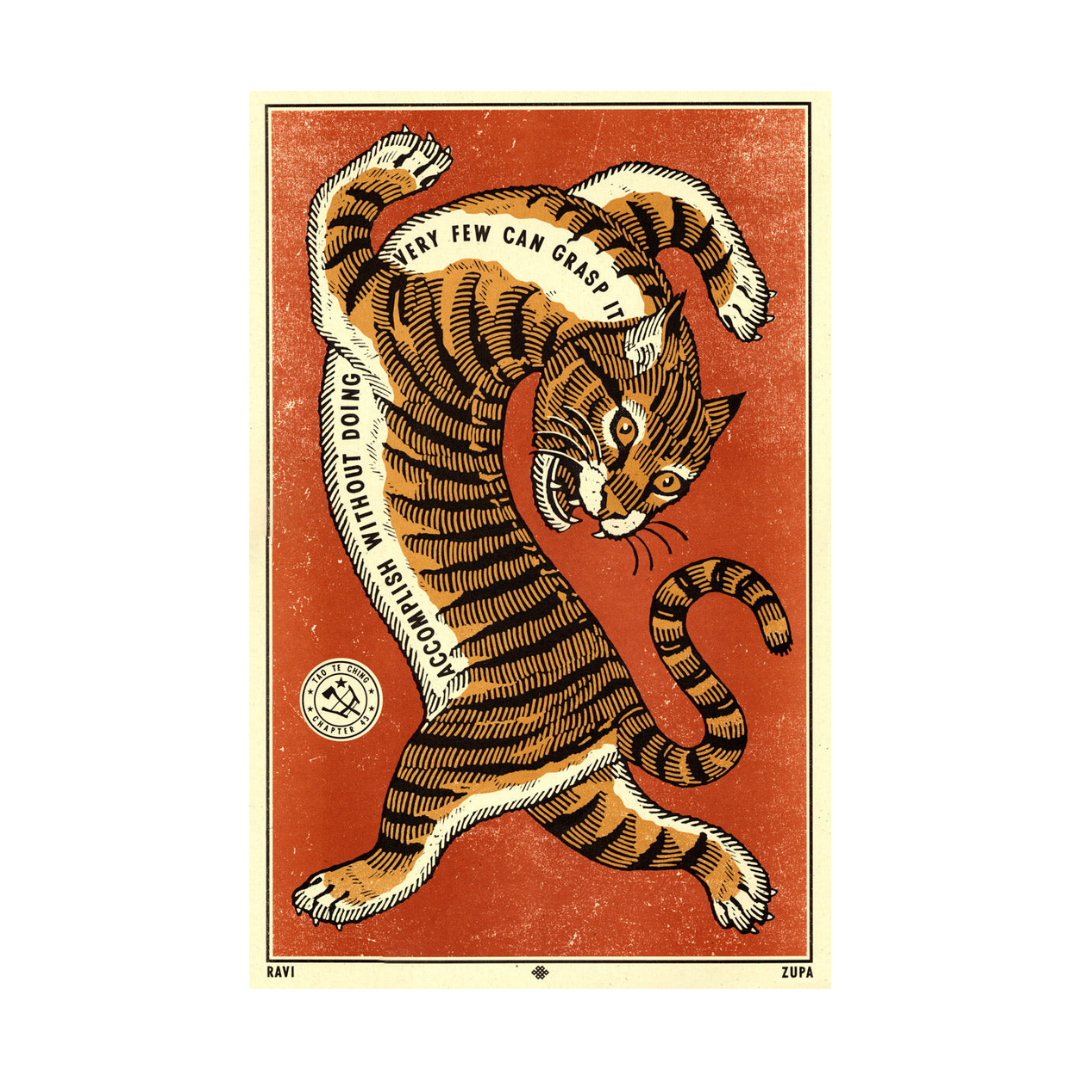 Small 5x7 inch print by Ravi Zupa, featuring intricate artwork with bold lines and detailed design.