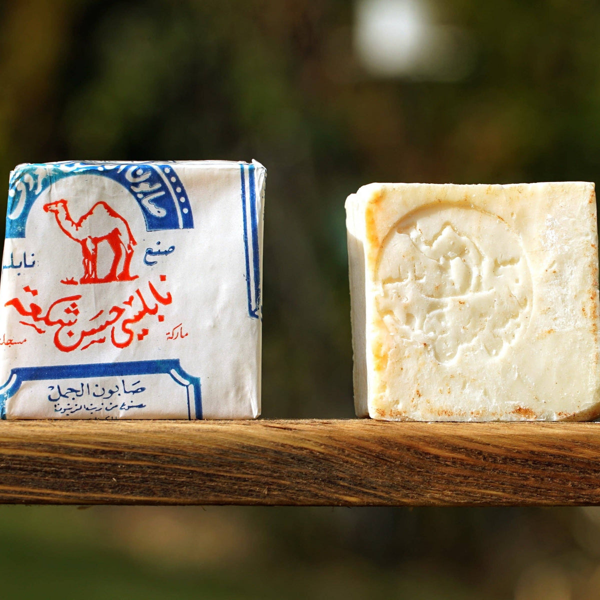 Palestinian Soap Cooperative Inc Nablus Olive Oil Bar Soap showing rectangular soap bar with olive oil ingredients and natural texture